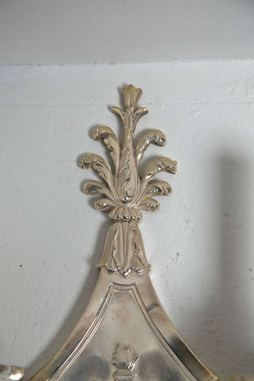 20th Century Caldwell Silverplated Sconces For Sale