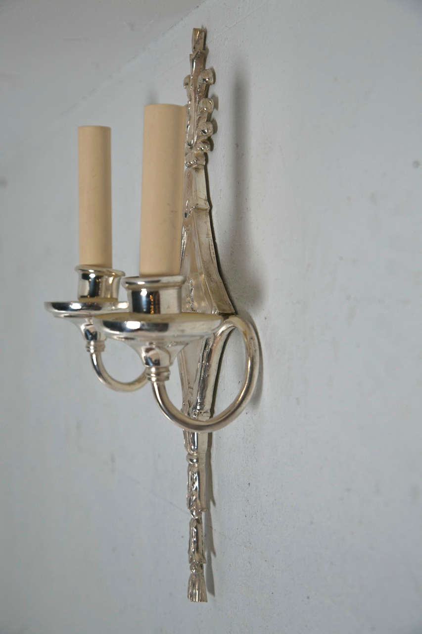 Caldwell Silverplated Sconces For Sale 3