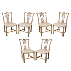 Set of 6 Regency Style Carved Side Chairs 7