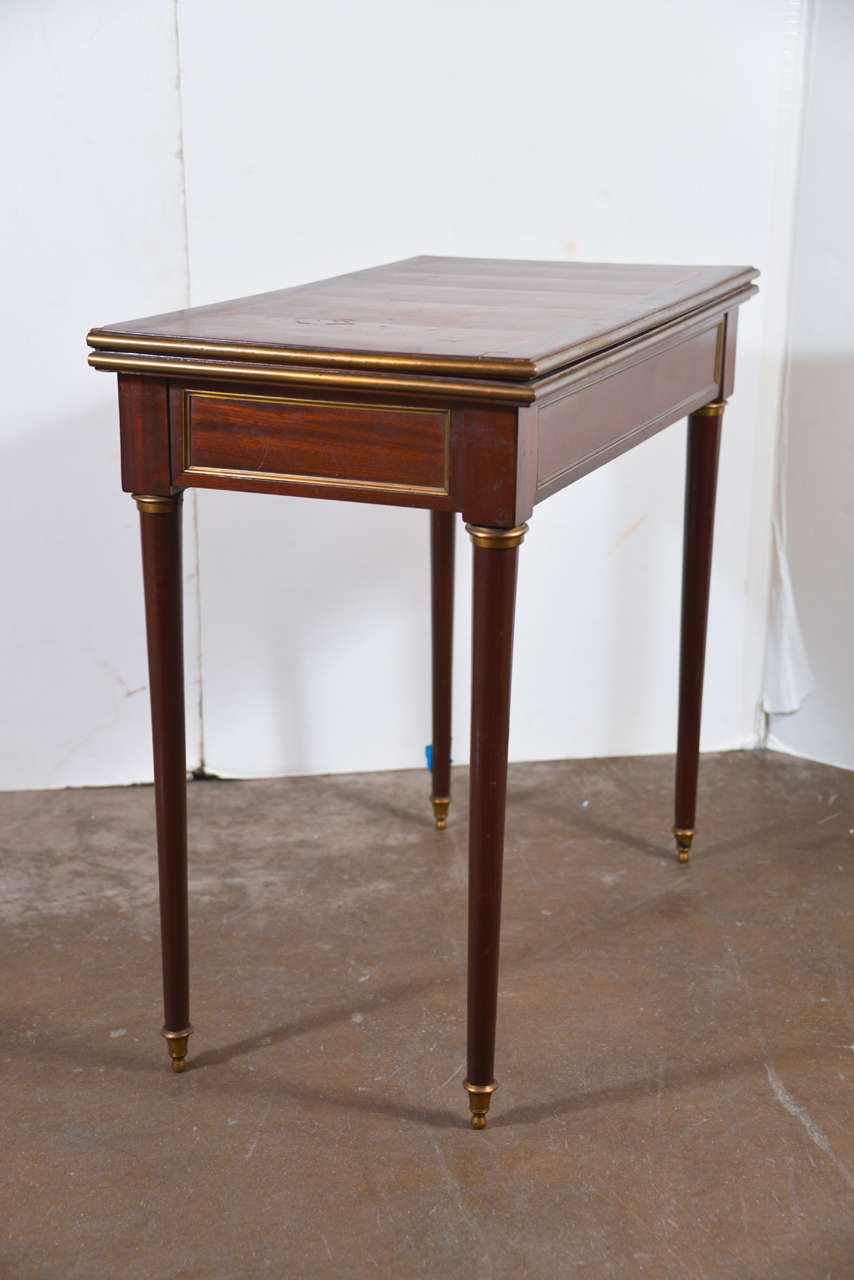 19th Century Continental Brass-Mounted Mahogany Game Table