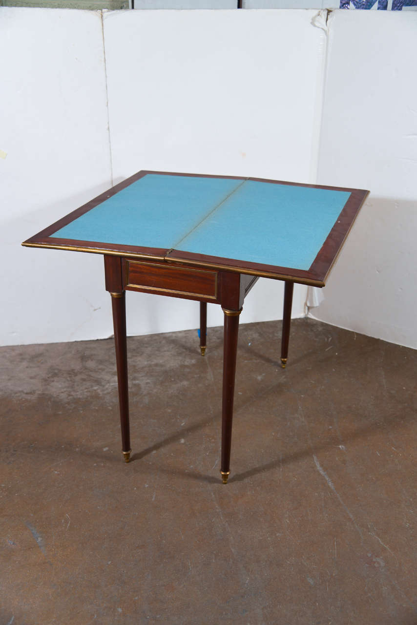 Continental Brass-Mounted Mahogany Game Table 1