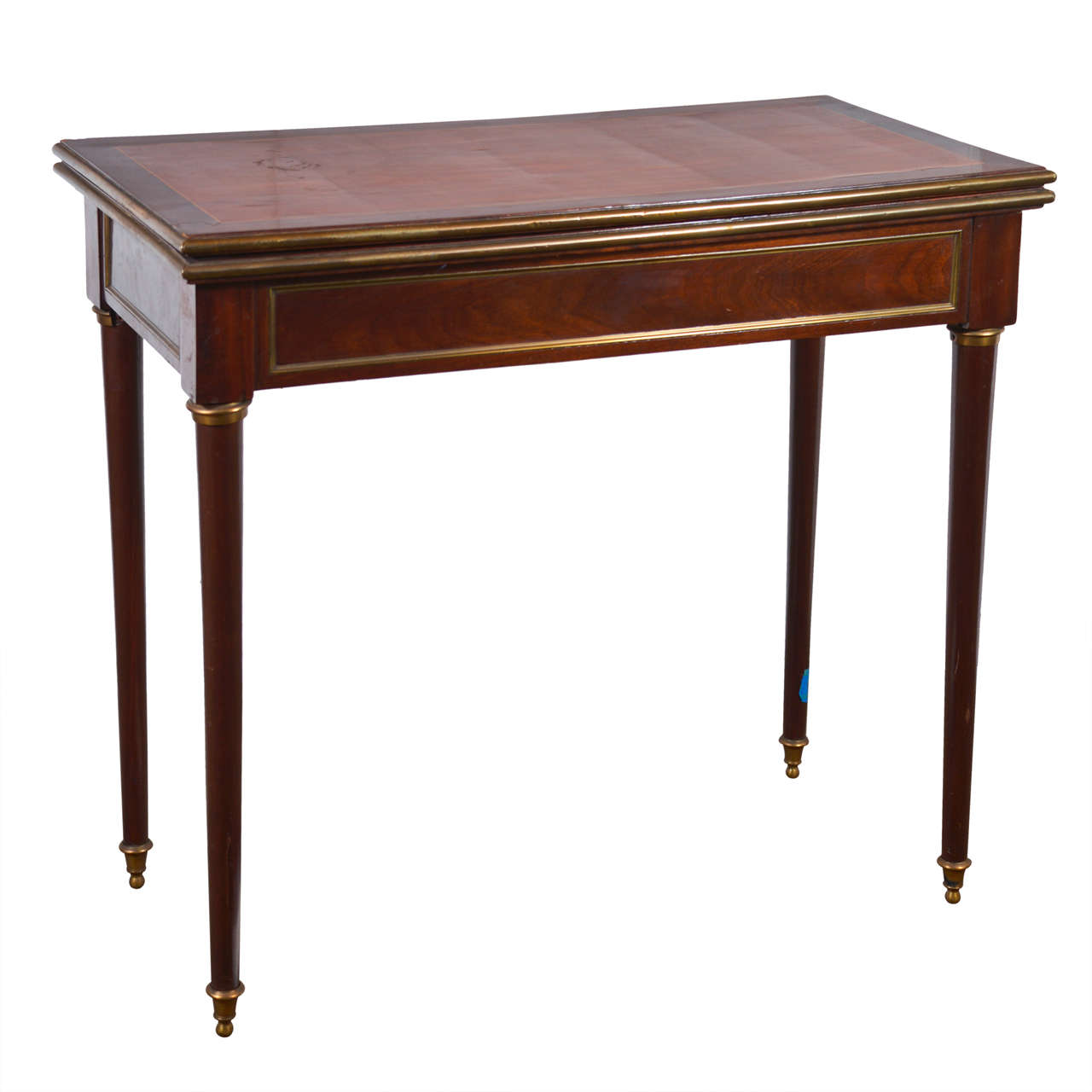 Continental Brass-Mounted Mahogany Game Table
