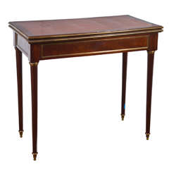 Continental Brass-Mounted Mahogany Game Table