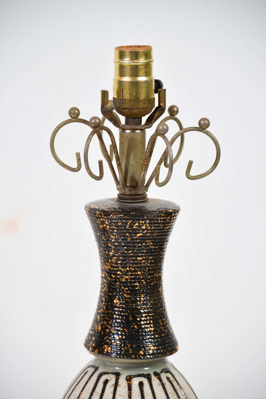 Pair of contemporary painted glass lamps For Sale at 1stDibs