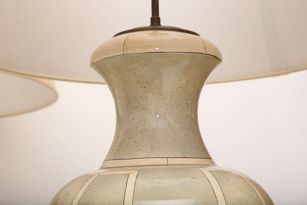 Jean Roger Pair of Ceramic Lamps 1
