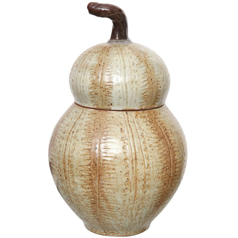 Gregory Kuharic ceramic gourd, 2005, offered by Liz O'Brien