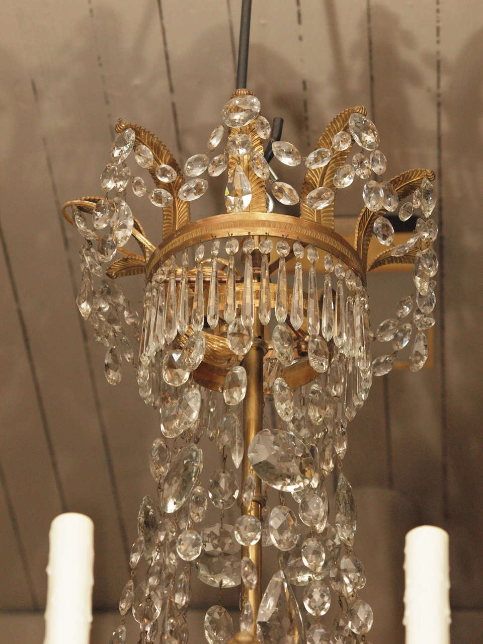 18th Century French Empire gilt bronze and crystal chandelier In Excellent Condition In New Orleans, LA