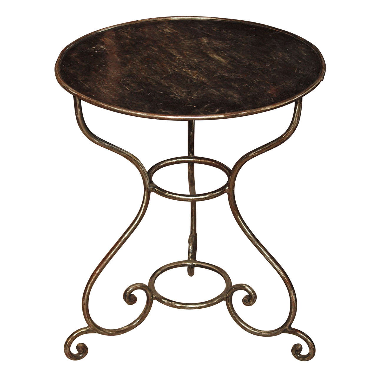 20th century French Round Steel Bistro table at 1stdibs
