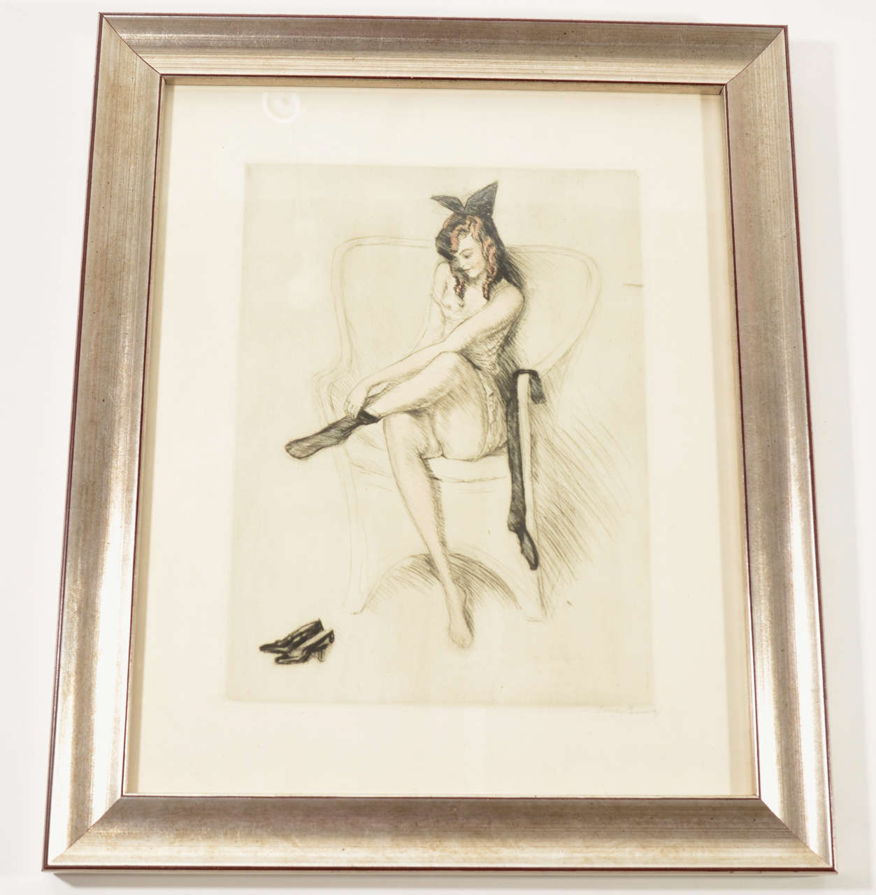 French Hand Colored Etching
