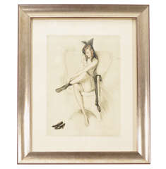 French Hand Colored Etching