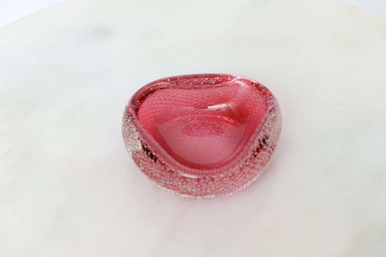 Italian Murano Glass Controlled Bubbled Bullicante Bowl/Dish
