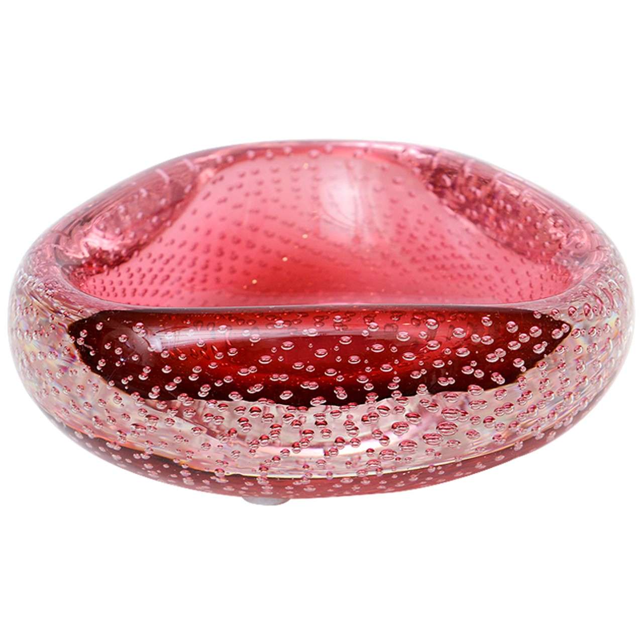 Italian Murano Glass Controlled Bubbled Bullicante Bowl/Dish