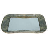 Parchment and Mirror Serving Tray by Aldo Tura