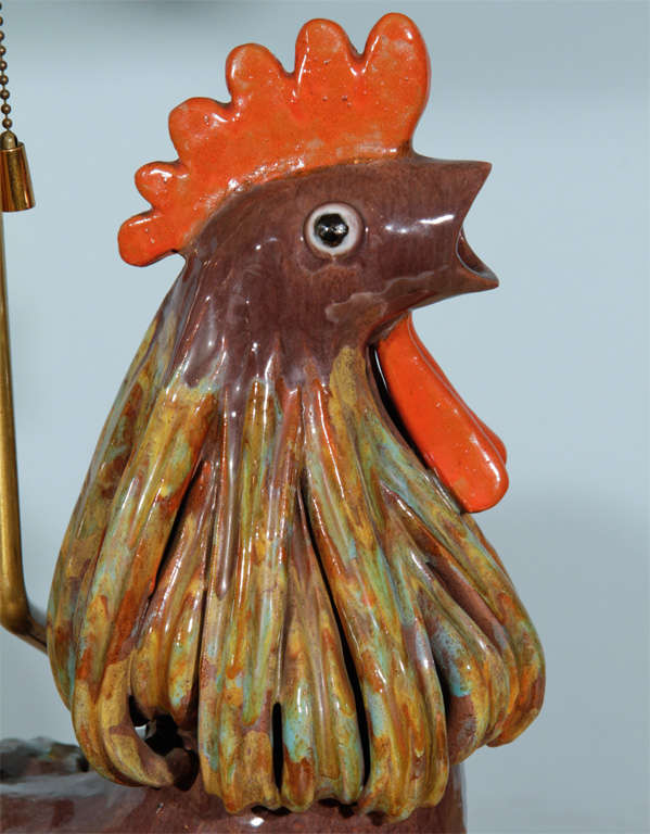 large rooster lamp