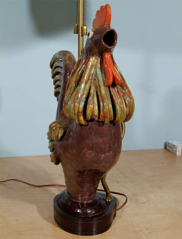 Large Ceramic Rooster Lamp 1