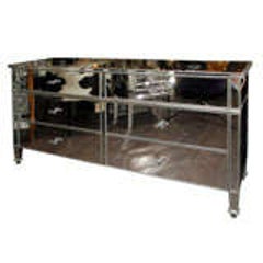 Mirrored Six-Drawer Dresser with Silver Leaf Trim 6