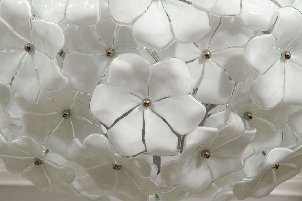 Italian Murano Glass Lotus Flower Chandelier