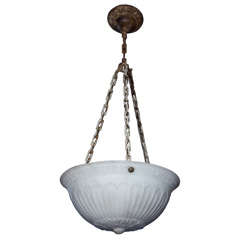 Cast Glass Inverted Dome Neo-classical Style Chandelier