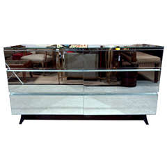 Fabulous Mid Century Mirrored Six Drawer Chest/Sideboard