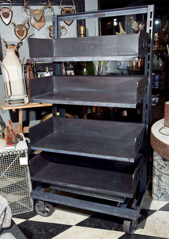 Industrial Steel Shelf on Wheels(adjustable shelves) very sturdy
