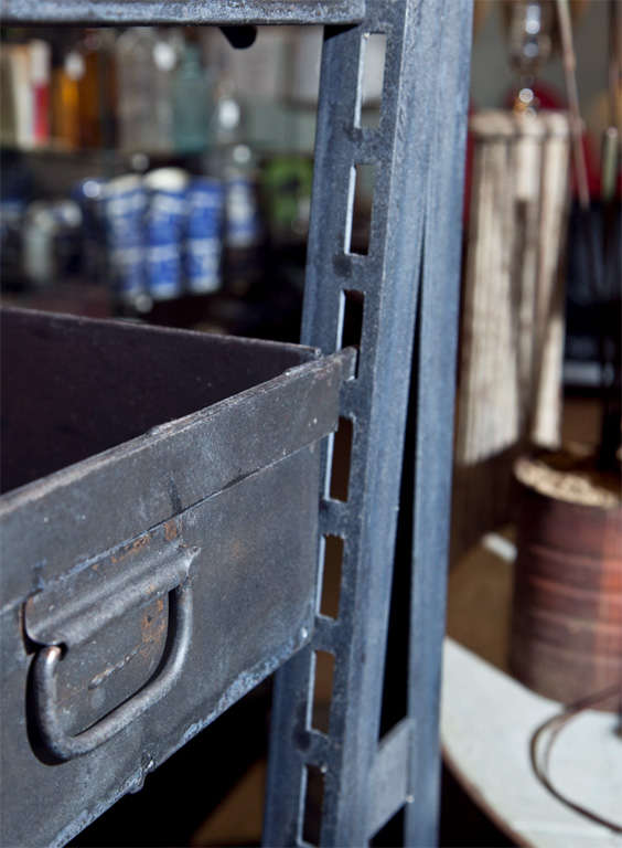 Industrial Steel Shelf on Wheels 1
