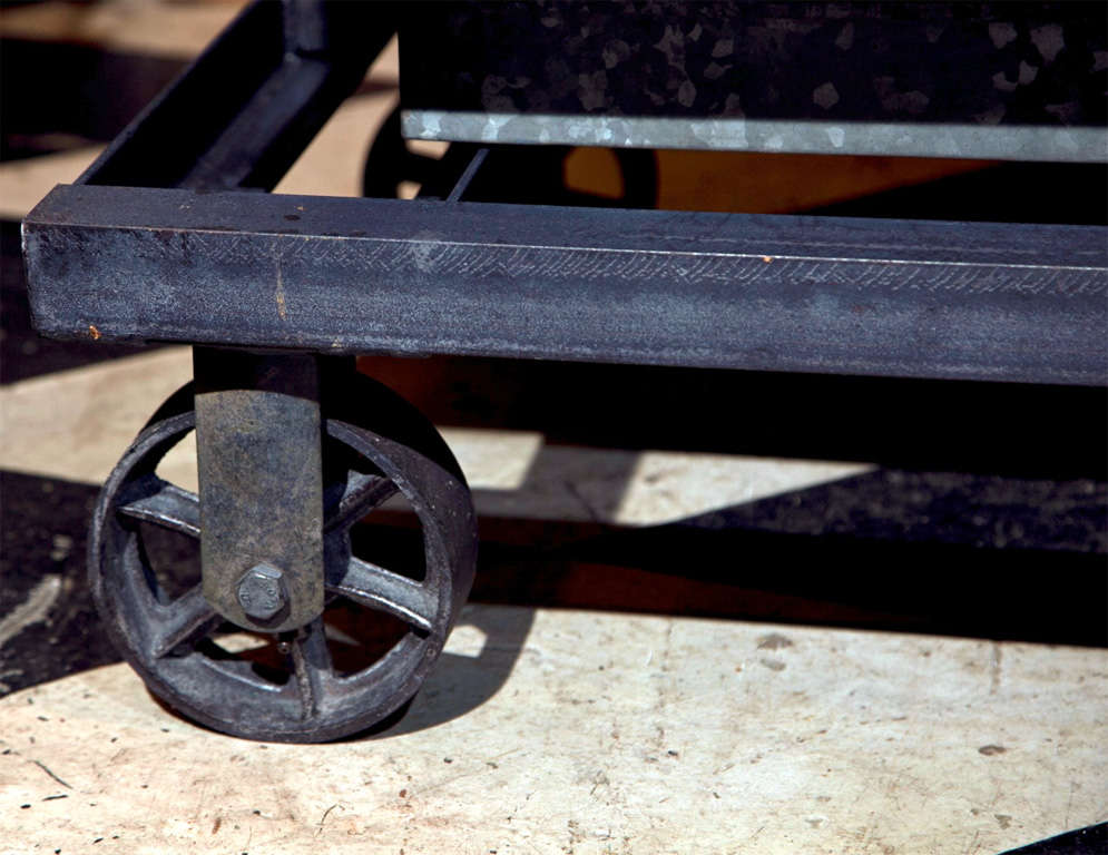 Industrial Steel Shelf on Wheels 4