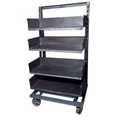 Industrial Steel Shelf on Wheels