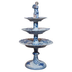 Vintage Meissen Boy  Figural Three Tiered Tazza*