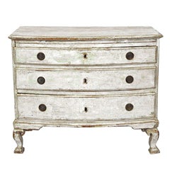 19th Century Belgian Painted Oak 3 Drawer Commode