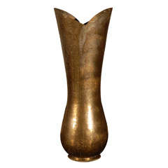 Rare Stilnovo brass large vase stamped signed in bottom.