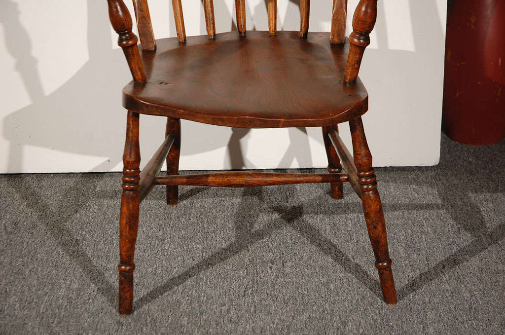 19th Century 19thc  Walnut Arm Chair In Original Old Surface