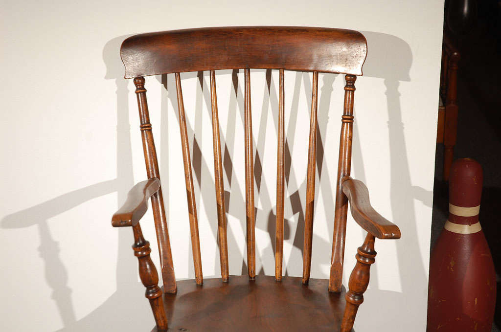 Oak 19thc  Walnut Arm Chair In Original Old Surface