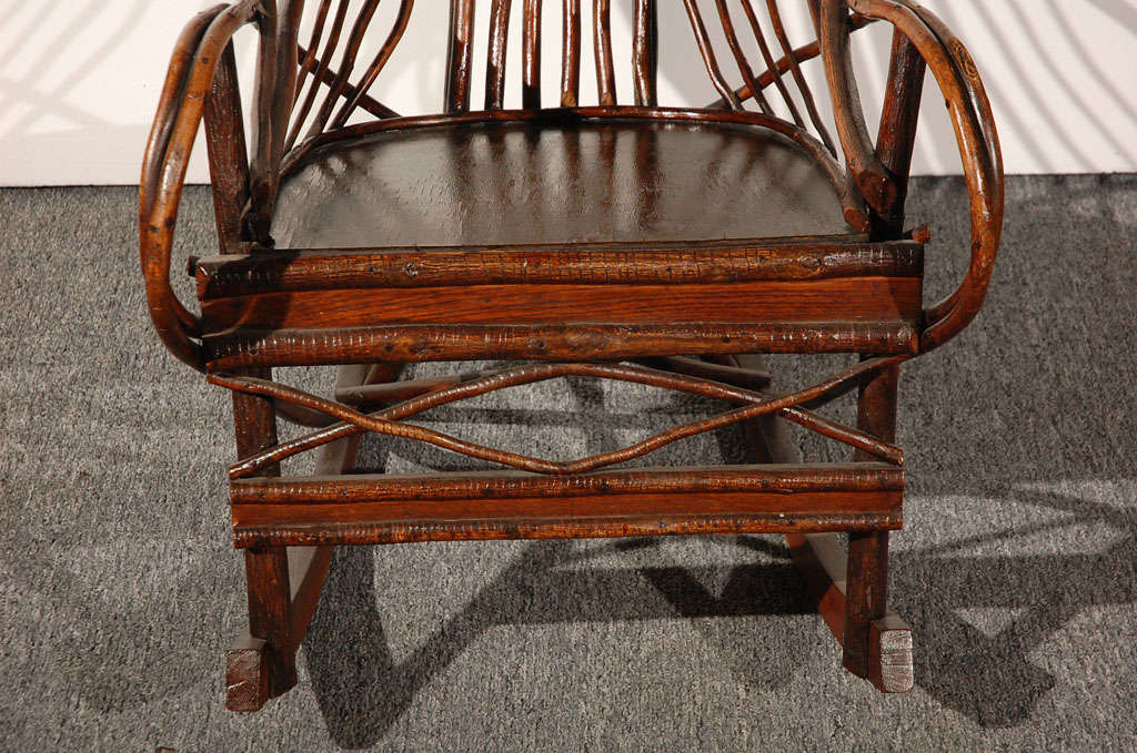 19th Century 19thc Hickory Bentwood Rocking Chair From Pennsylvania