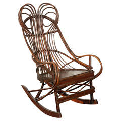 19thc Hickory Bentwood Rocking Chair From Pennsylvania