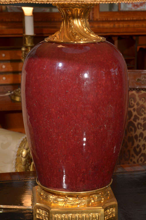 18th c Oxblood chinese urn lamp 3