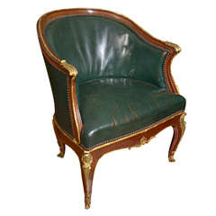 19th c Louis XVI mahogany bergere