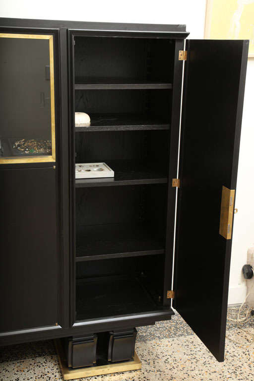 Mid-20th Century Exceptional Ebonized French Deco Cabinet For Sale