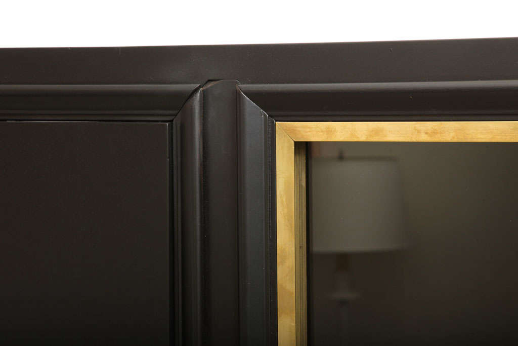 Exceptional Ebonized French Deco Cabinet For Sale 1