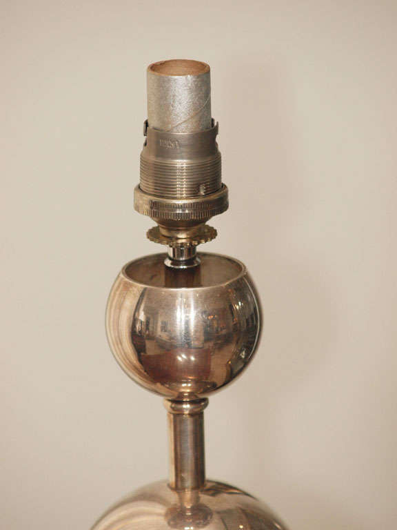 Mid-20th Century Attractive Silverplate Table Lamp For Sale