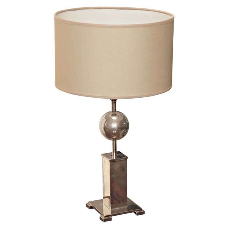 Attractive Silverplate Table Lamp For Sale