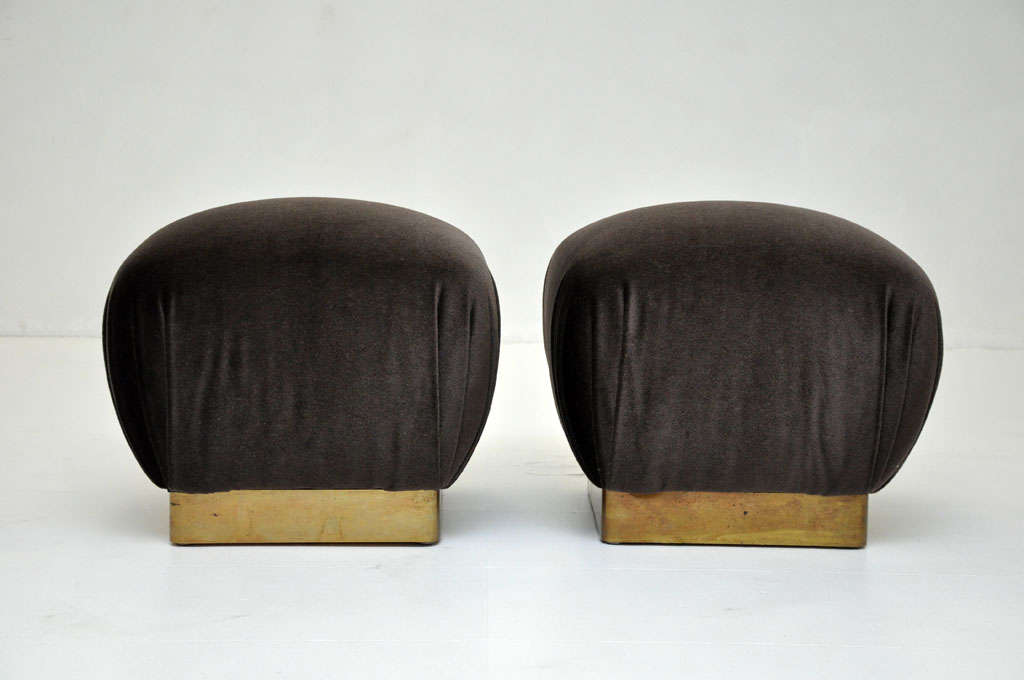 Pair of Pouf Ottomans at 1stdibs