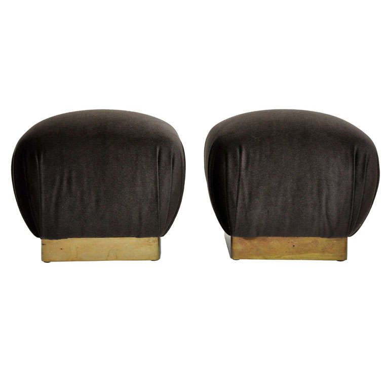 Pair of Pouf Ottomans at 1stdibs