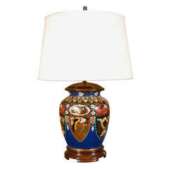 Vintage Chinese Enamel and Cloisonne Table Lamp