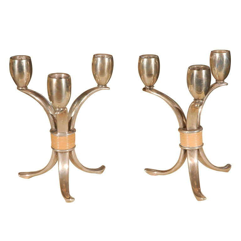 Pair of  Mid-Century American Candelabre