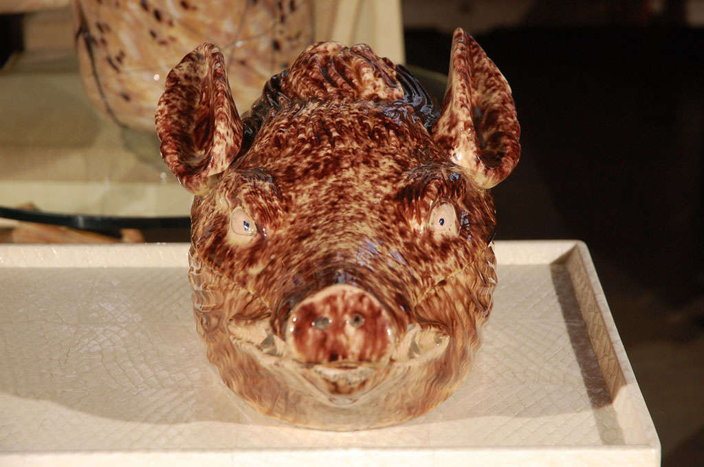 Luxembourgish Wild Boar's Head Tureen For Sale