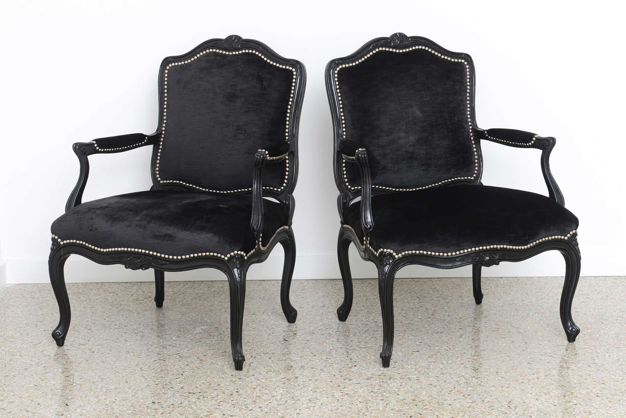 Pair of 1940s Hollywood Regency Bergeres In Good Condition In West Palm Beach, FL