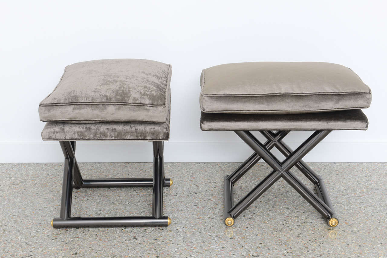 Pair of Hollywood Regency X-Benches,  Style of Maison Jansen,  20th C. 3