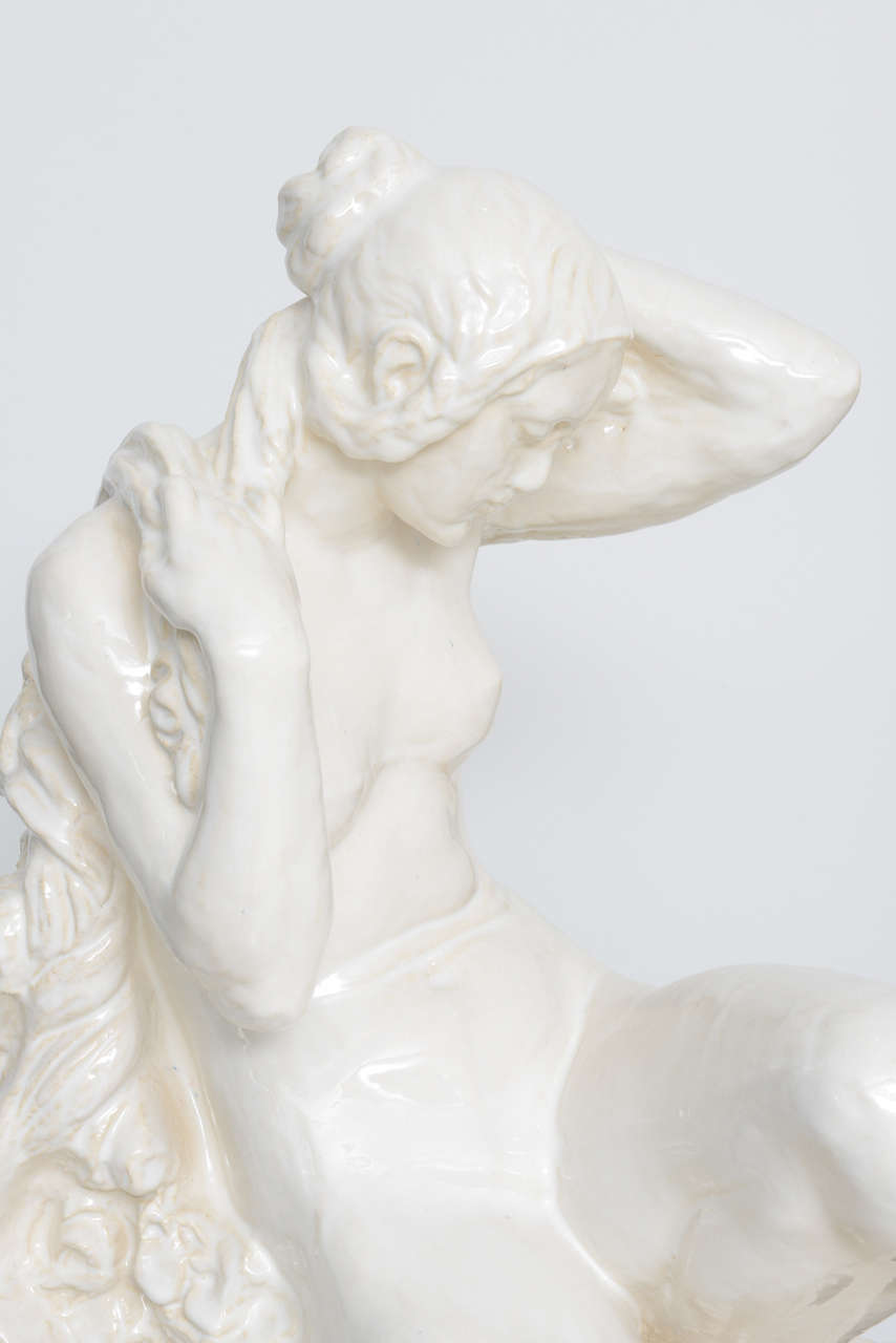Art Nouveau/Deco Sculpture of a Reclining Nude Female In Good Condition In West Palm Beach, FL