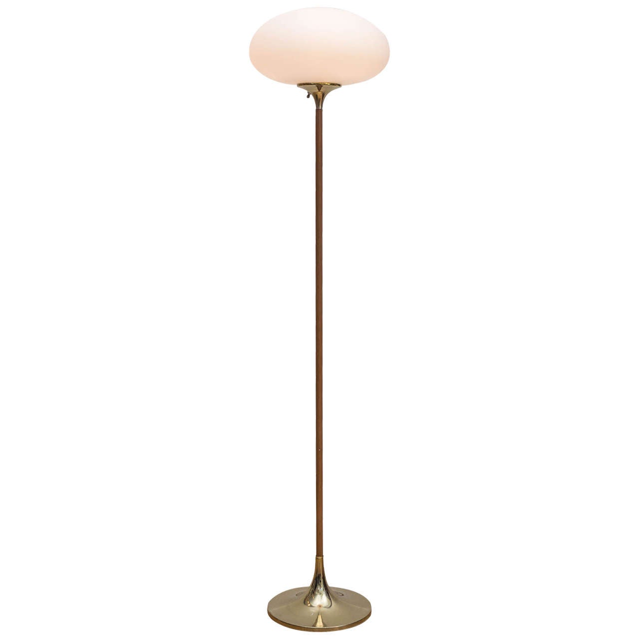 Teak and Brass Laurel Floor Lamp
