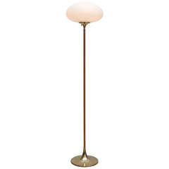 Teak and Brass Laurel Floor Lamp
